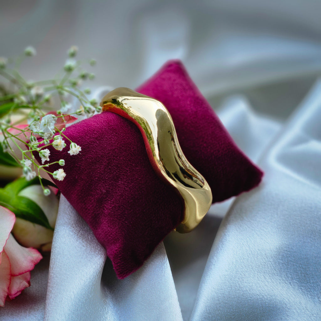 Golden Wave Cuff Bangle