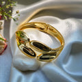 Golden Petal Hinge Bangle