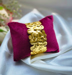 Floral Gold Cuff Bangle