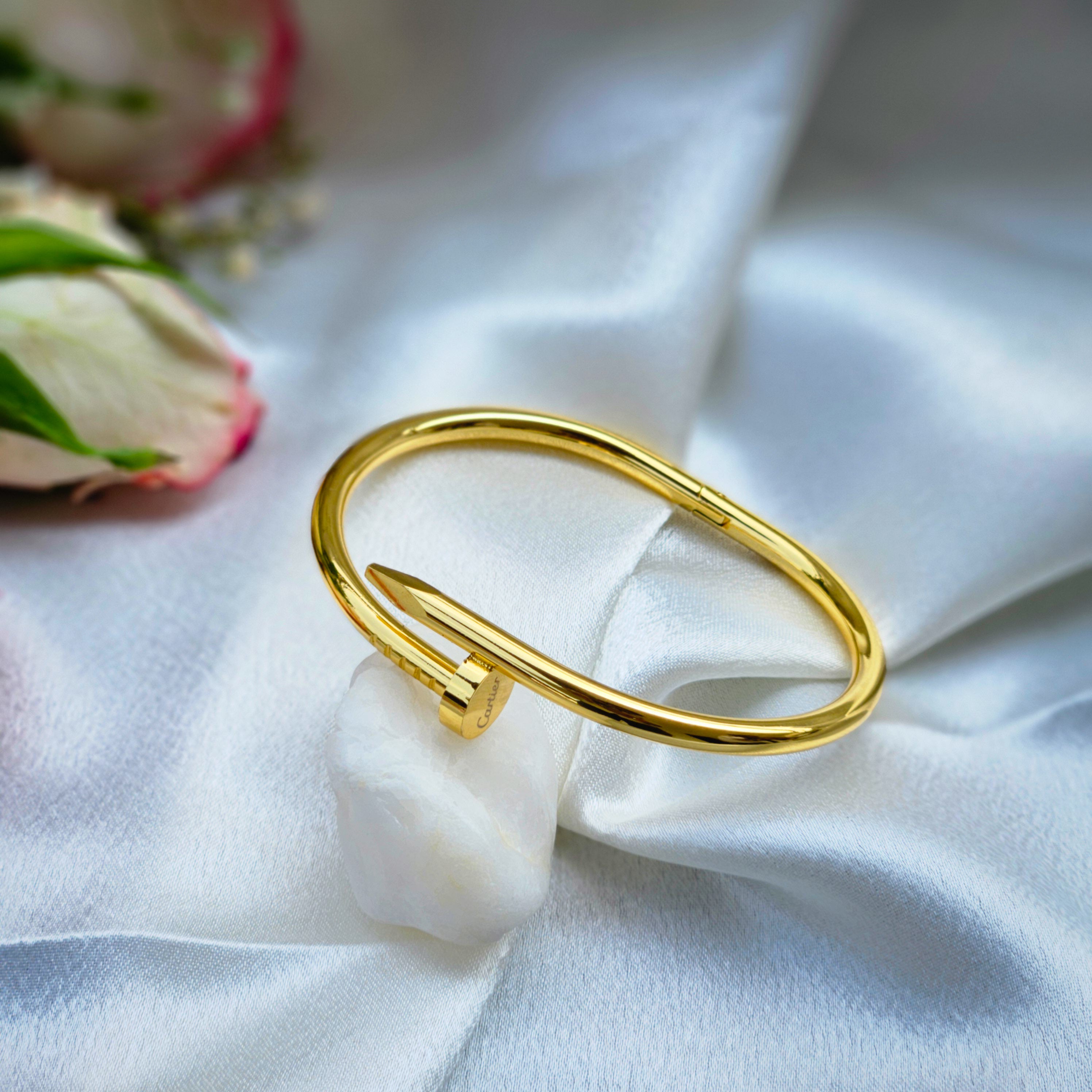 Crystal Nail Adjustable Bangle