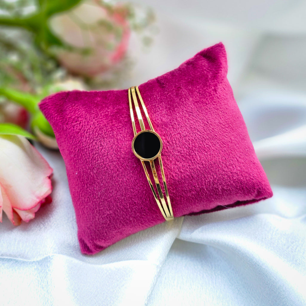 Black Onyx Hinge Bangle