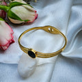 Black Onyx Hinge Bangle