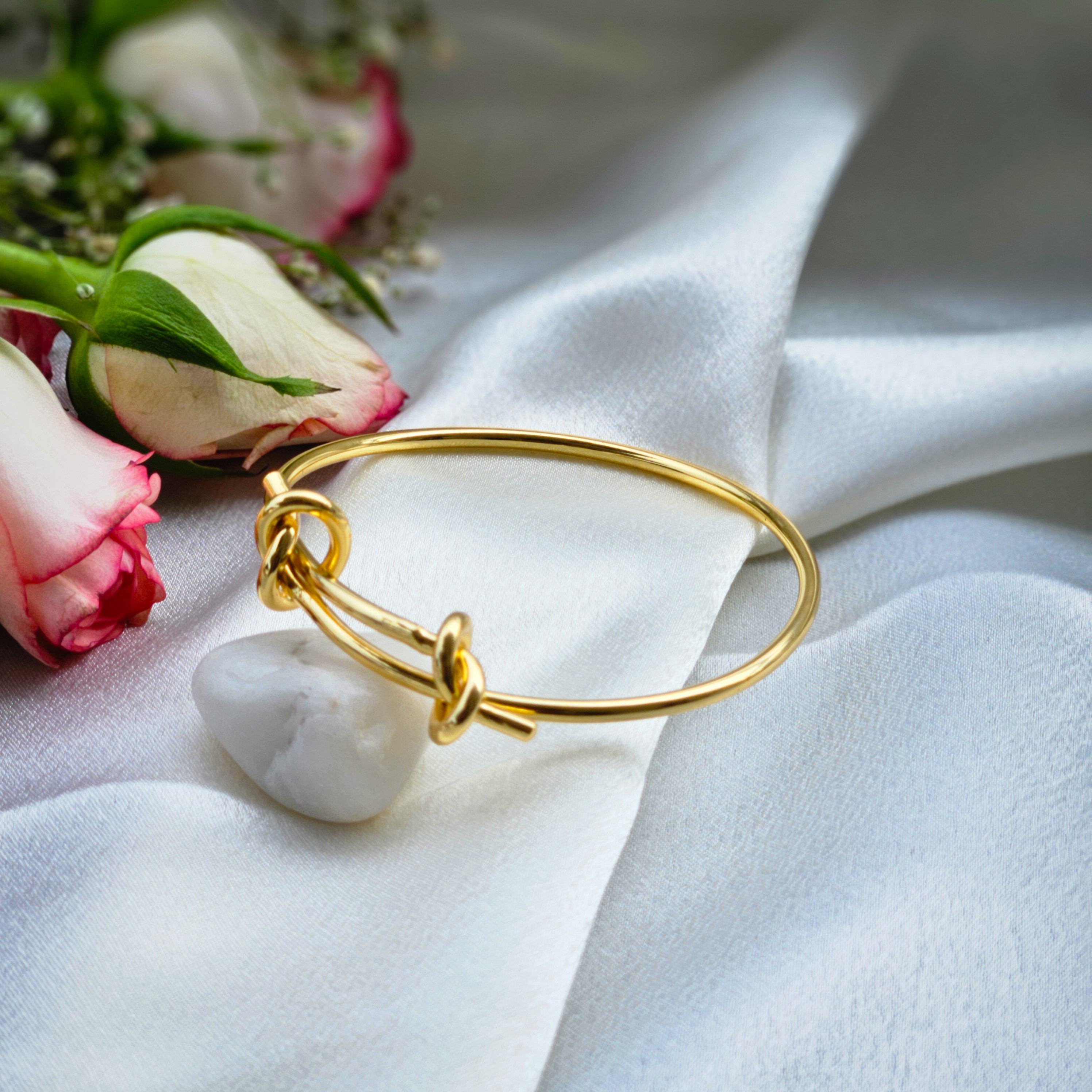 Two-Tone Knot Adjustable Bangle