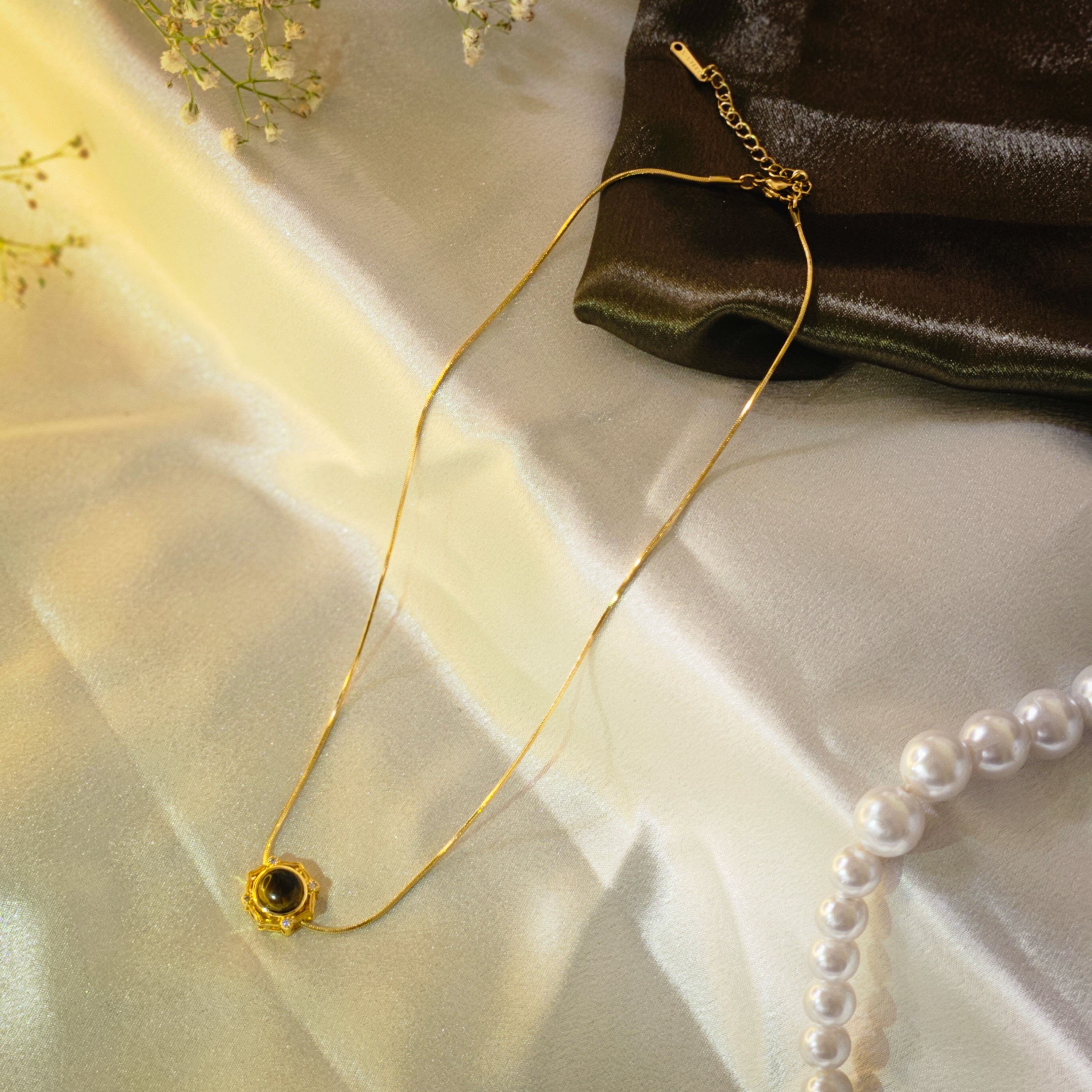 Beaded Chain Pendant Necklace